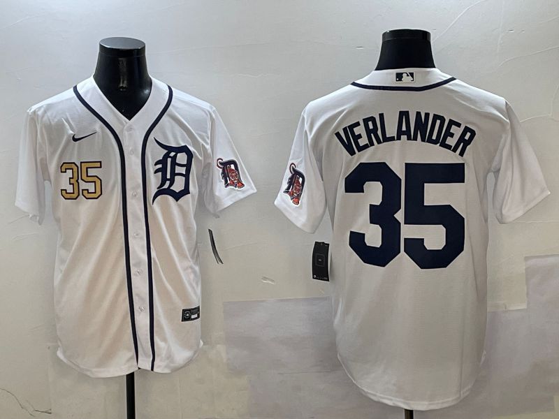 Men Detroit Tigers #35 Verlander White Game 2025 Nike MLB Jersey style 4